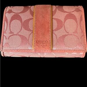 Coach peach pink wallet